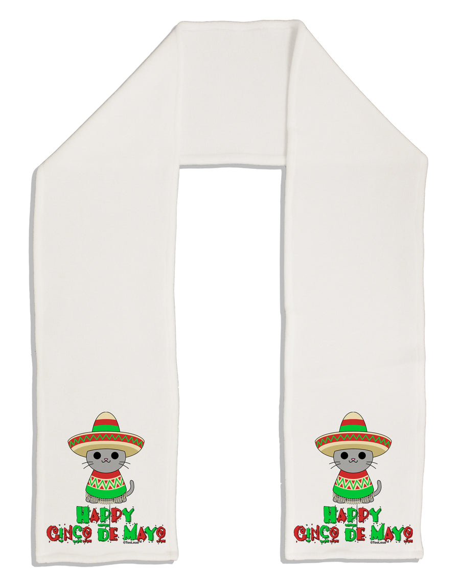 Happy Cinco de Mayo Cat Adult Fleece 64&#x22; Scarf by TooLoud-TooLoud-White-One-Size-Adult-Davson Sales