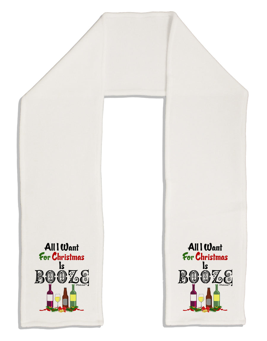 All I Want Is Booze Adult Fleece 64&#x22; Scarf-TooLoud-White-One-Size-Adult-Davson Sales