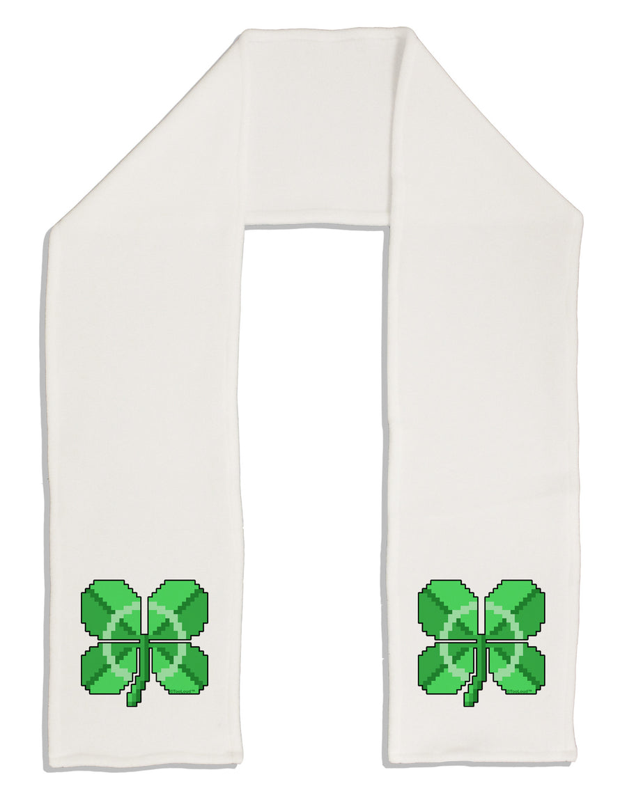 Pixel Four Leaf Clover Adult Fleece 64&#x22; Scarf-TooLoud-White-One-Size-Adult-Davson Sales