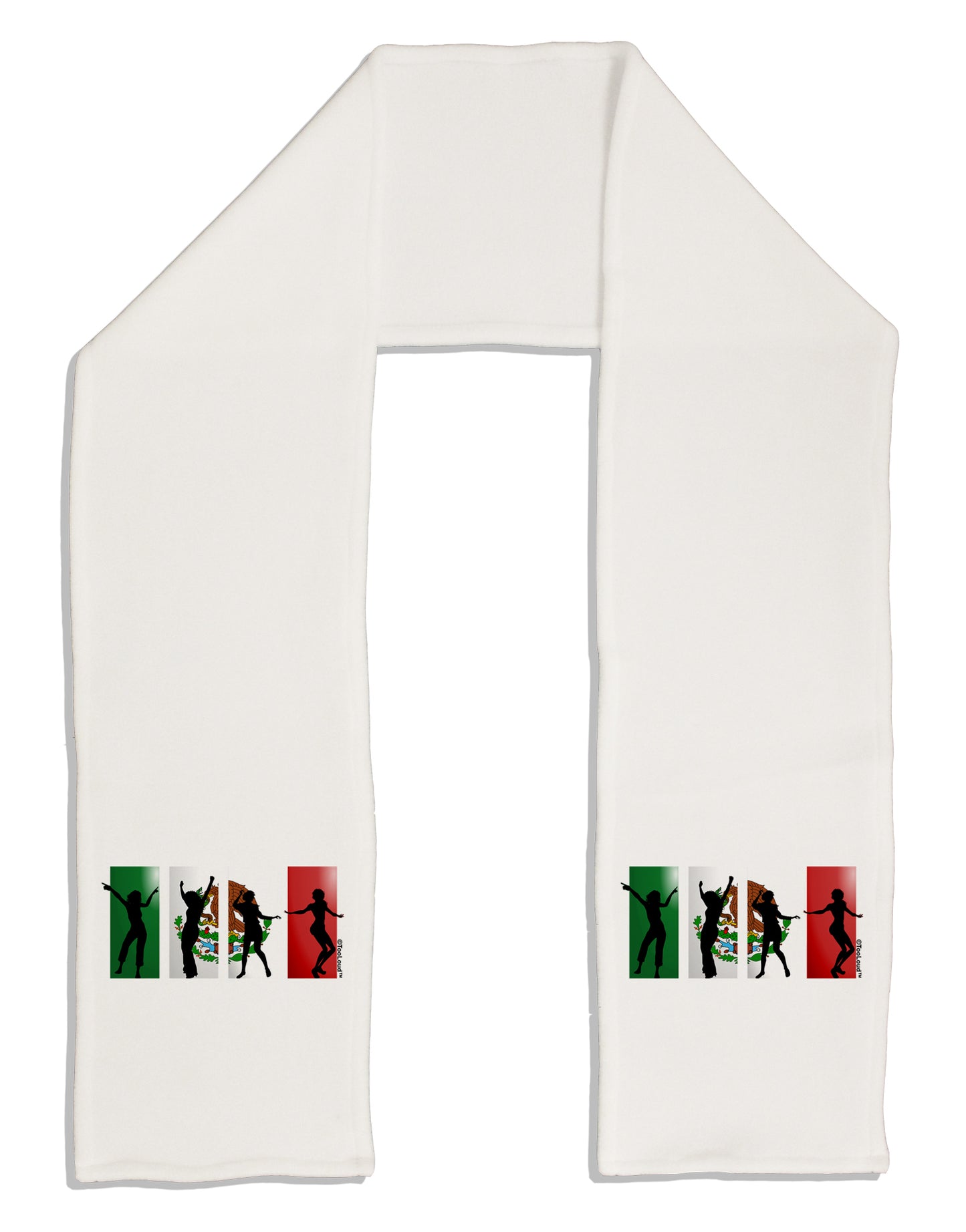 Mexican Flag - Dancing Silhouettes Adult Fleece 64&#x22; Scarf by TooLoud-TooLoud-White-One-Size-Adult-Davson Sales