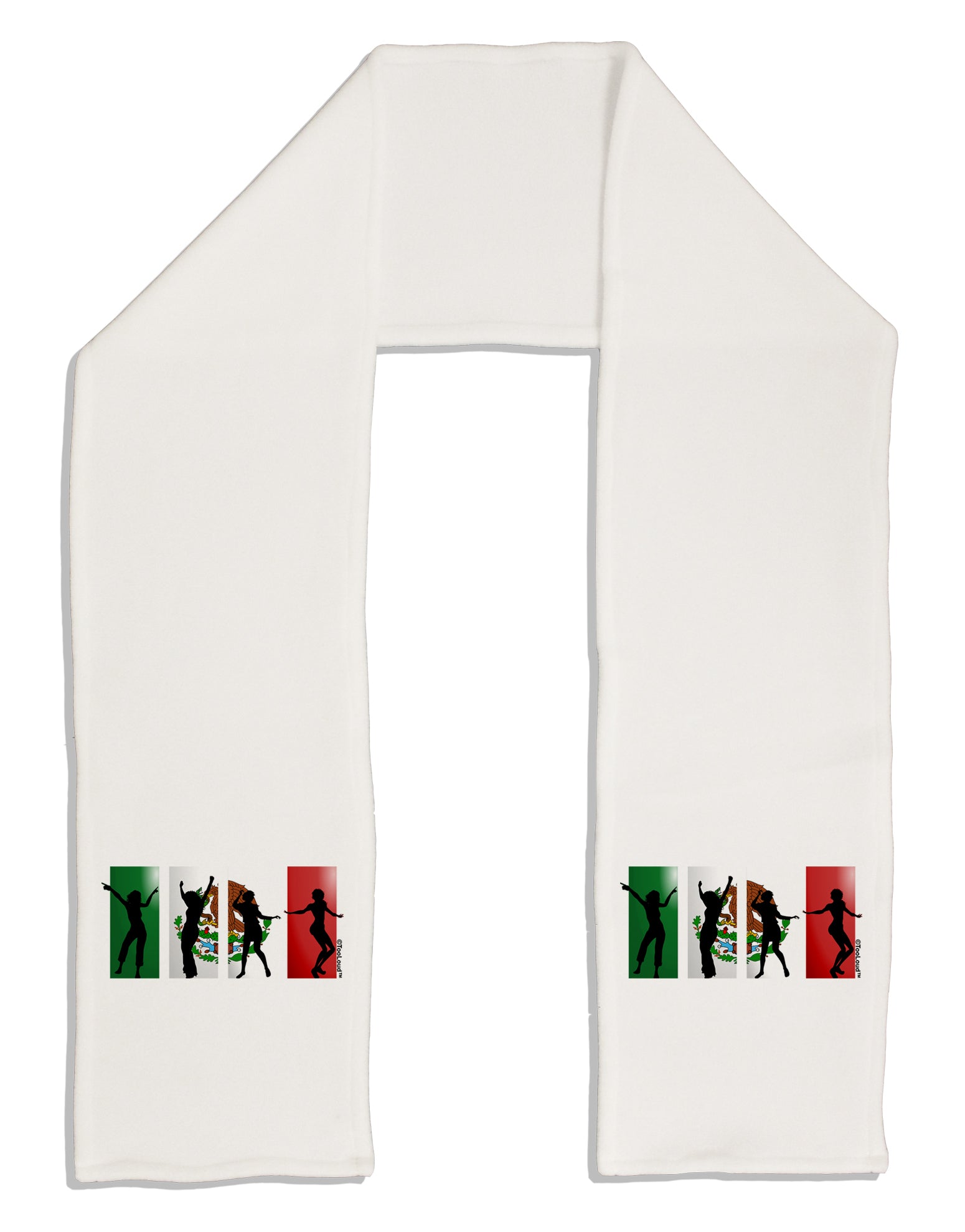 Mexican Flag - Dancing Silhouettes Adult Fleece 64&#x22; Scarf by TooLoud-TooLoud-White-One-Size-Adult-Davson Sales