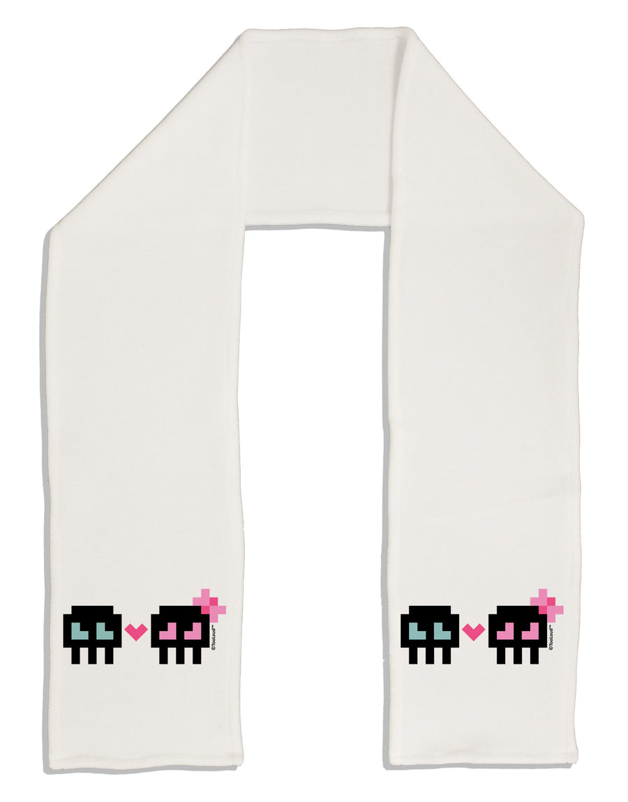 8-Bit Skull Love - Boy and Girl Adult Fleece 64&#x22; Scarf-TooLoud-White-One-Size-Adult-Davson Sales