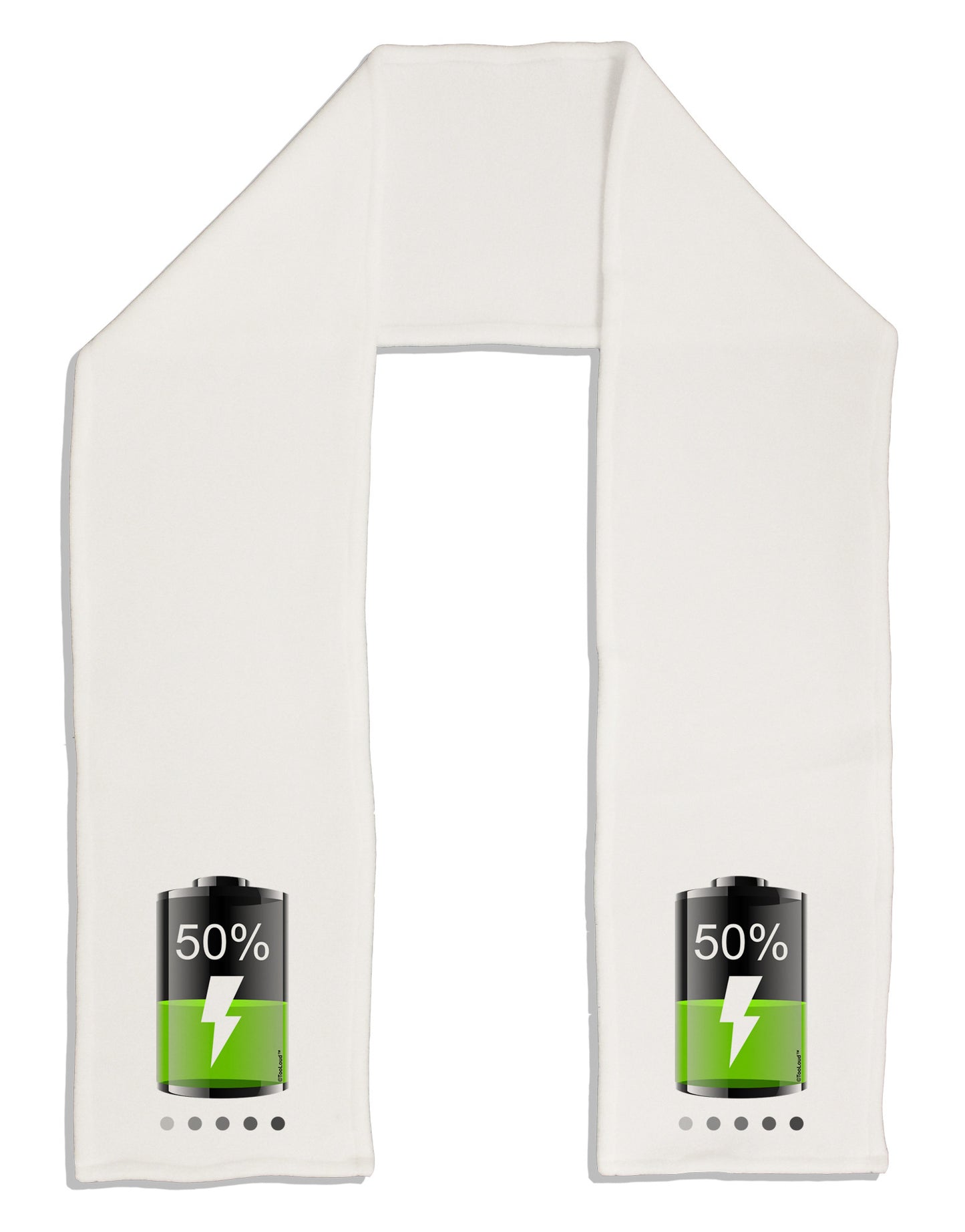 Half Energy 50 Percent Adult Fleece 64&#x22; Scarf-TooLoud-White-One-Size-Adult-Davson Sales