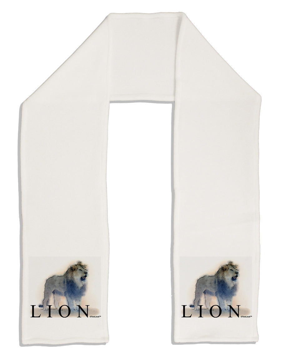 Lion Watercolor B Text Adult Fleece 64&#x22; Scarf-TooLoud-White-One-Size-Adult-Davson Sales