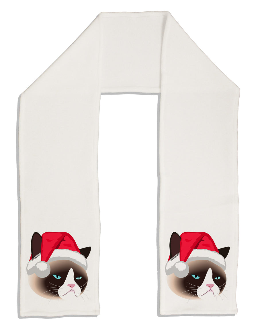 Santa Hat Disgruntled Siamese Cat Adult Fleece 64&#x22; Scarf by-TooLoud-White-One-Size-Adult-Davson Sales