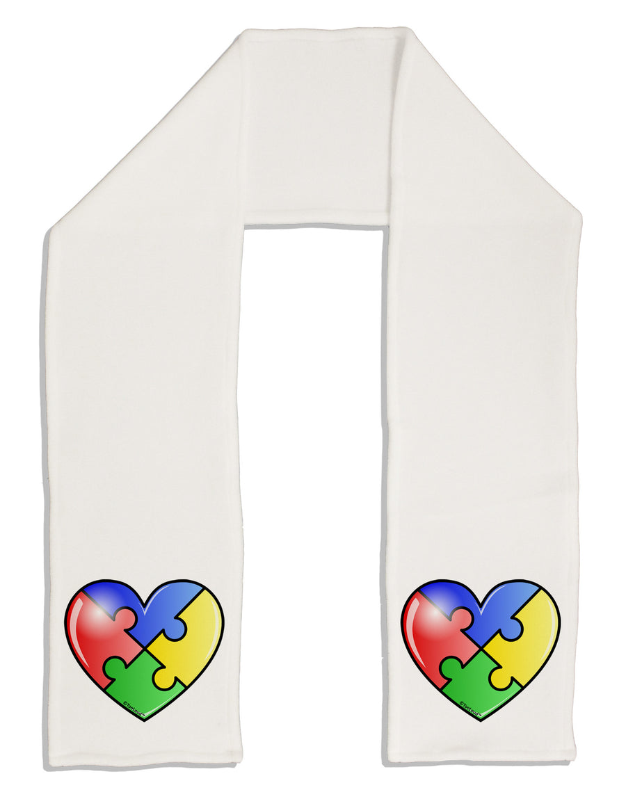 Big Puzzle Heart - Autism Awareness Adult Fleece 64&#x22; Scarf by TooLoud-TooLoud-White-One-Size-Adult-Davson Sales