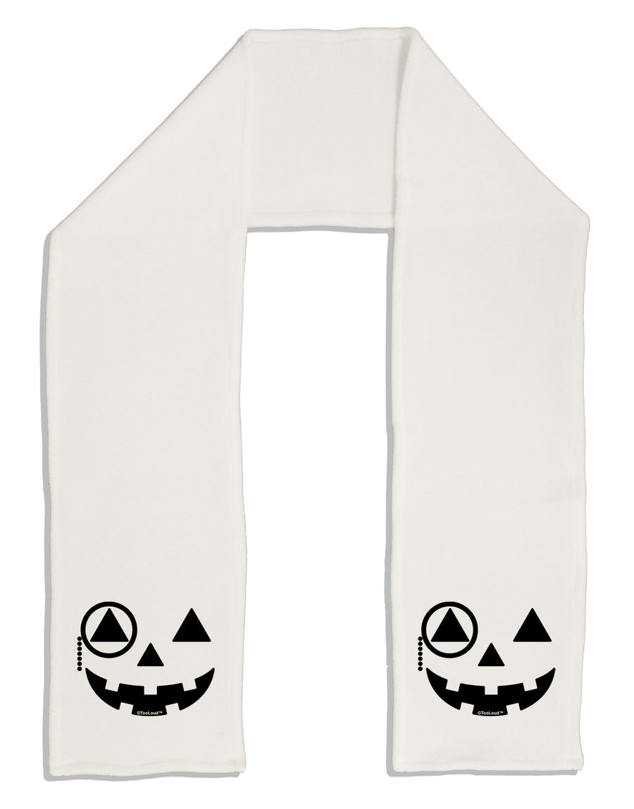 Monocle Jack-o-Lantern B-W Adult Fleece 64&#x22; Scarf-TooLoud-White-One-Size-Adult-Davson Sales