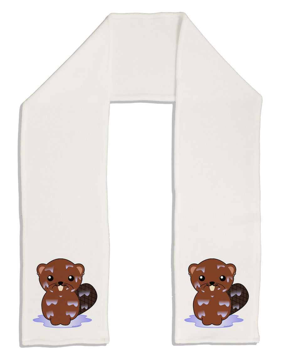 Cute Wet Beaver Adult Fleece 64&#x22; Scarf-TooLoud-White-One-Size-Adult-Davson Sales