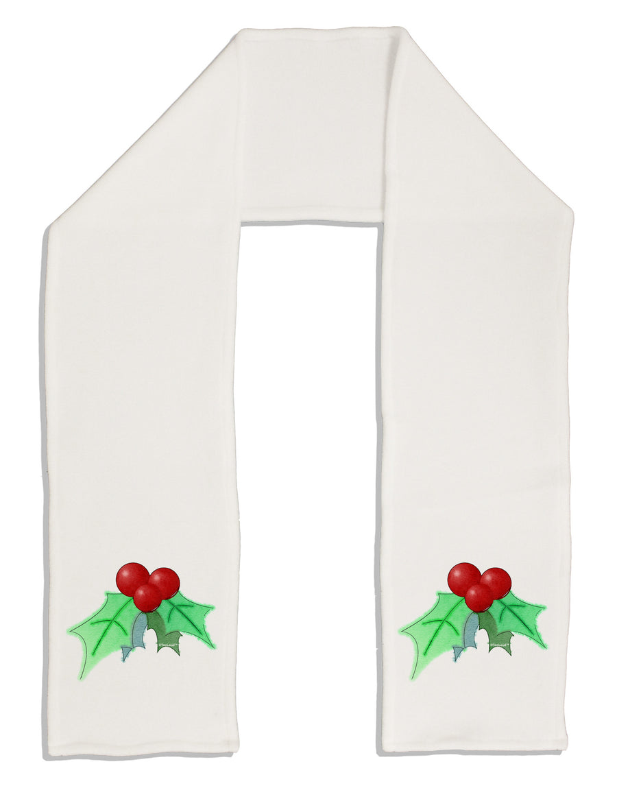 Holly Watercolor Adult Fleece 64&#x22; Scarf-TooLoud-White-One-Size-Adult-Davson Sales