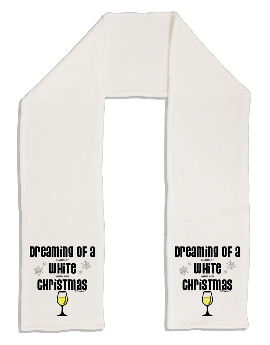 White Wine For Christmas Adult Fleece 64&#x22; Scarf-TooLoud-White-One-Size-Adult-Davson Sales