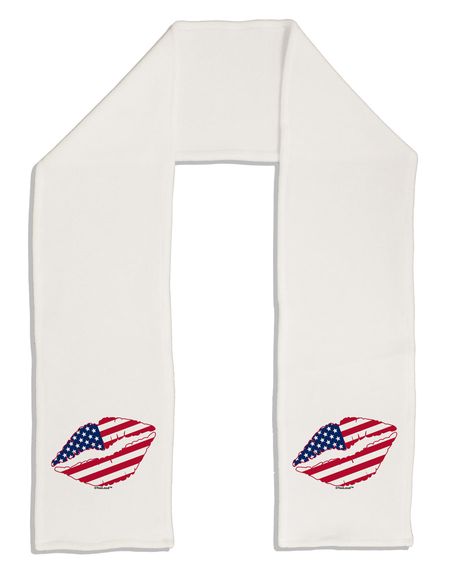 American Flag Lipstick Adult Fleece 64" Scarf-TooLoud-White-One-Size-Adult-Davson Sales