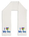 I Heart My Son - Autism Awareness Adult Fleece 64&#x22; Scarf by TooLoud-TooLoud-White-One-Size-Adult-Davson Sales