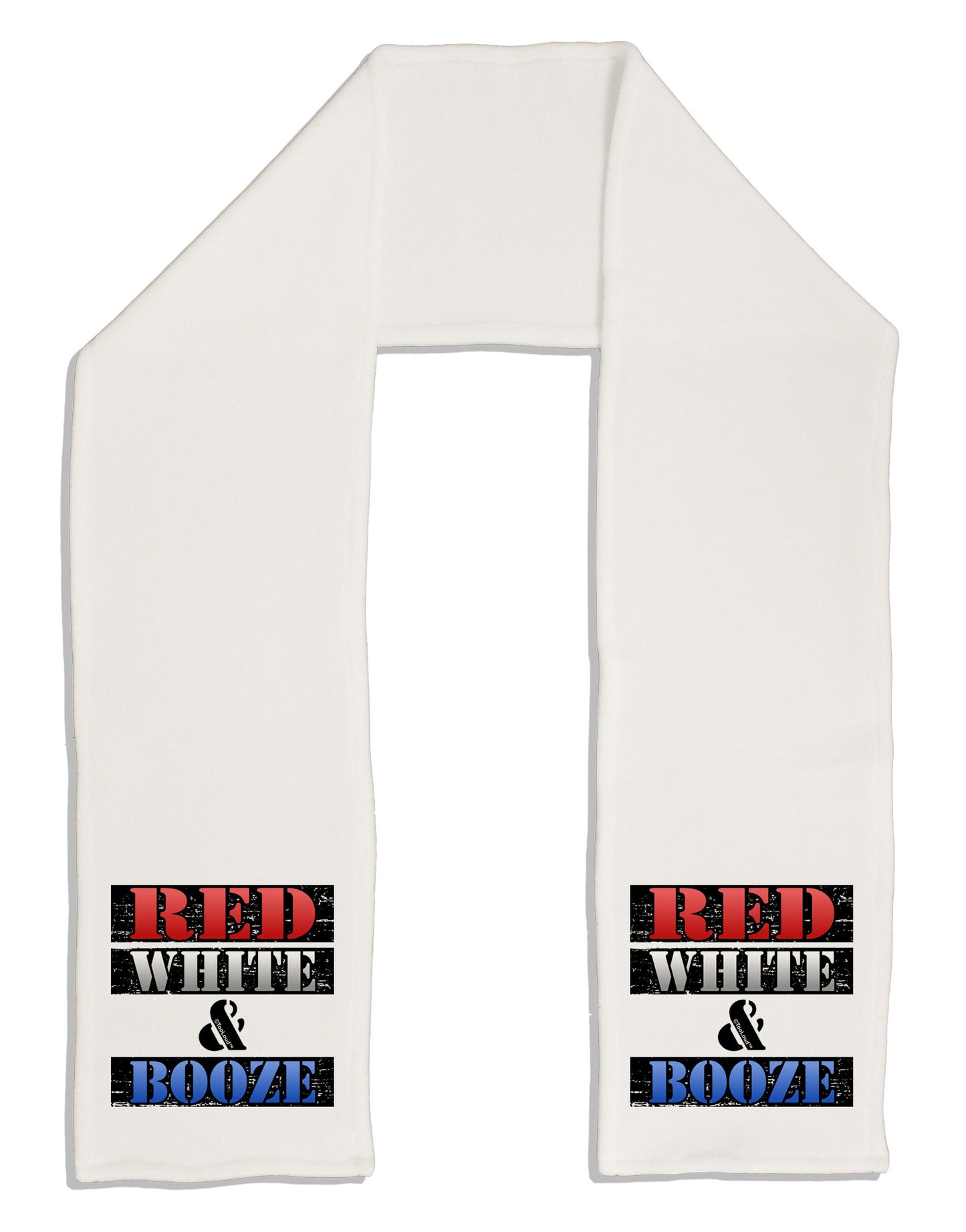 Red White & Booze Adult Fleece 64&#x22; Scarf-TooLoud-White-One-Size-Adult-Davson Sales