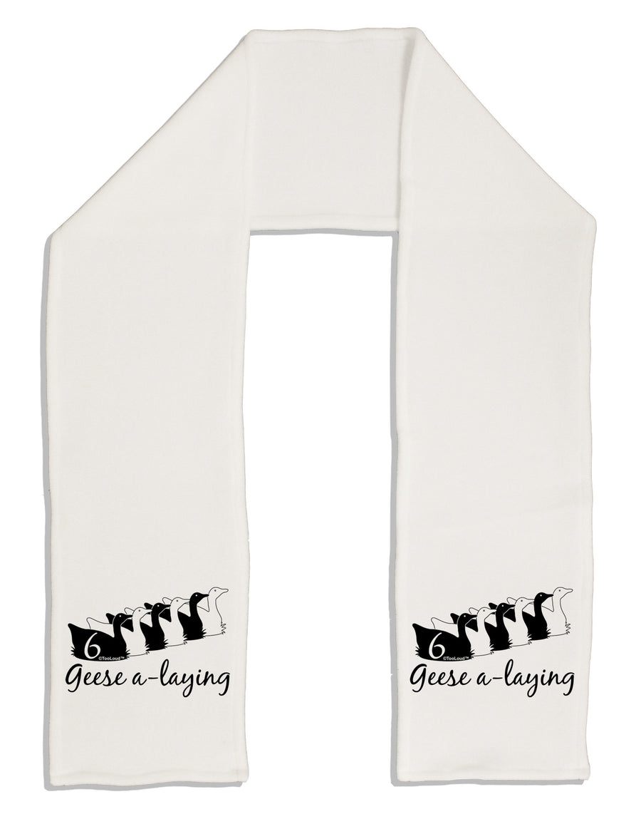 Six Geese A laying Text Adult Fleece 64&#x22; Scarf-TooLoud-White-One-Size-Adult-Davson Sales