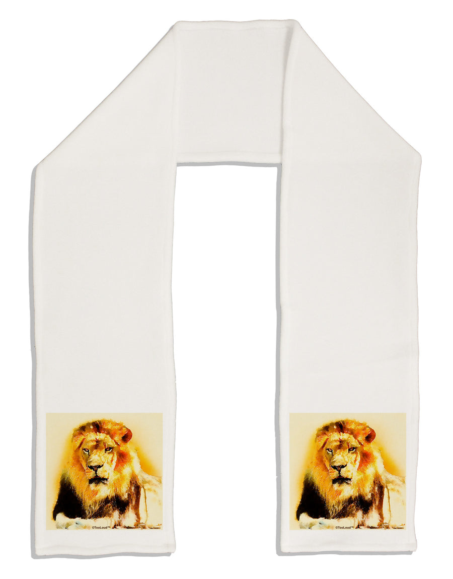 Lion Watercolor 4 Adult Fleece 64&#x22; Scarf-TooLoud-White-One-Size-Adult-Davson Sales