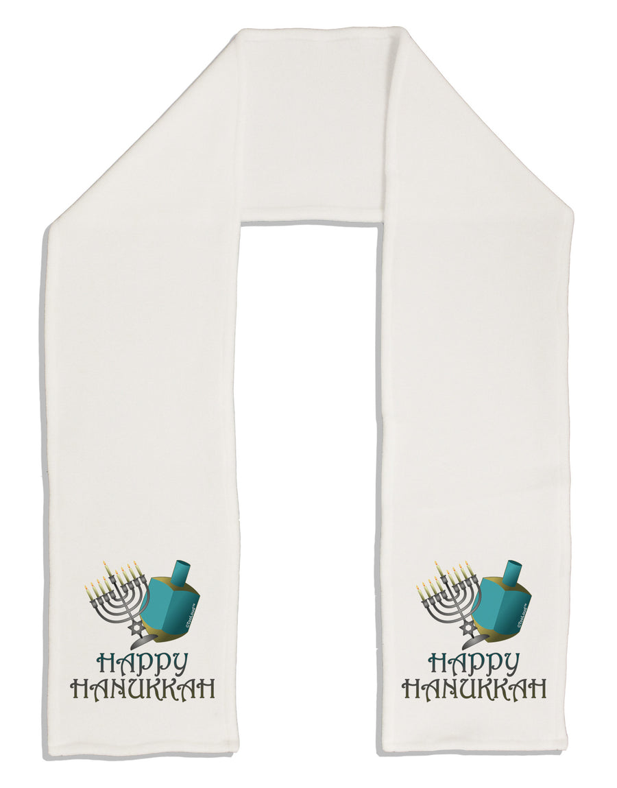 Blue & Silver Happy Hanukkah Adult Fleece 64&#x22; Scarf-TooLoud-White-One-Size-Adult-Davson Sales