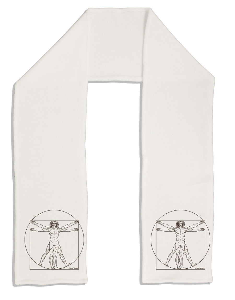 TooLoud Vitruvian Man Drawing Adult Fleece 64&#x22; Scarf-TooLoud-White-One-Size-Adult-Davson Sales