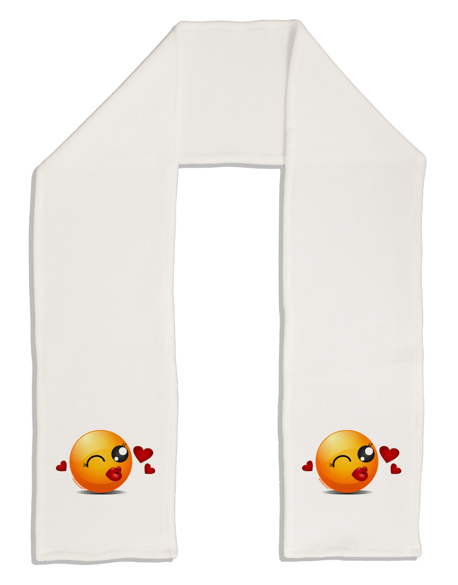 Kissy Face Emoji Girl Adult Fleece 64&#x22; Scarf-TooLoud-White-One-Size-Adult-Davson Sales