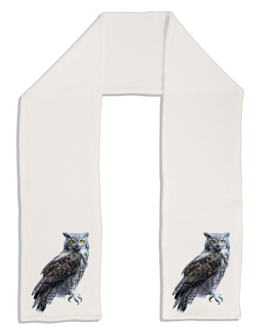 Great Horned Owl Photo Adult Fleece 64&#x22; Scarf-TooLoud-White-One-Size-Adult-Davson Sales