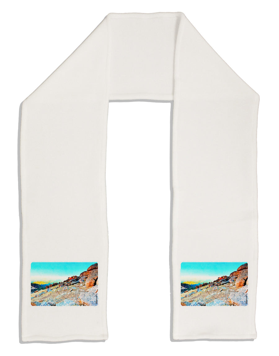 CO Rockies View Watercolor Adult Fleece 64&#x22; Scarf-TooLoud-White-One-Size-Adult-Davson Sales