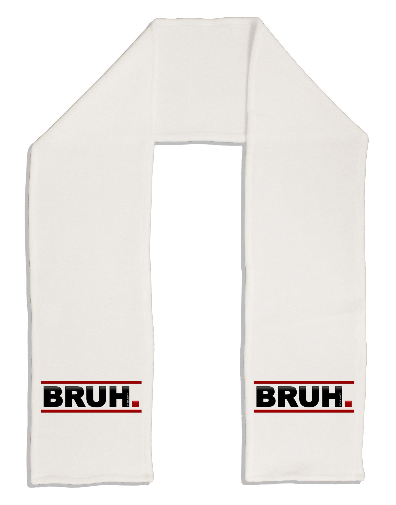 Bruh Text Only Adult Fleece 64&#x22; Scarf-TooLoud-White-One-Size-Adult-Davson Sales