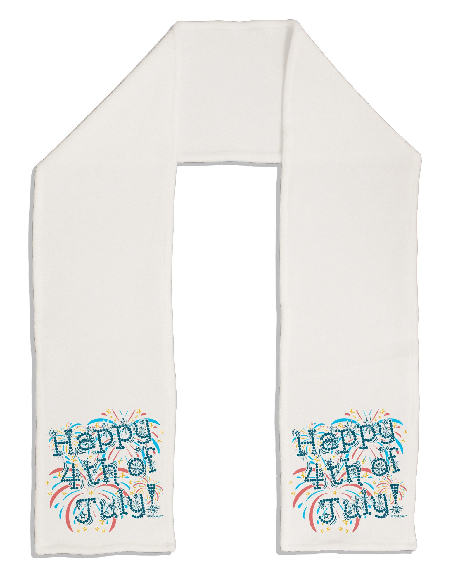 Happy 4th of July - Fireworks Design Adult Fleece 64&#x22; Scarf-TooLoud-White-One-Size-Adult-Davson Sales