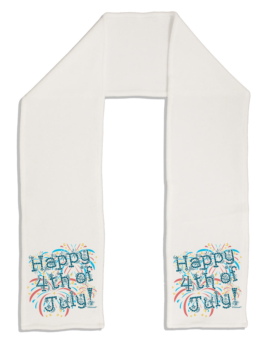 Happy 4th of July - Fireworks Design Adult Fleece 64&#x22; Scarf-TooLoud-White-One-Size-Adult-Davson Sales