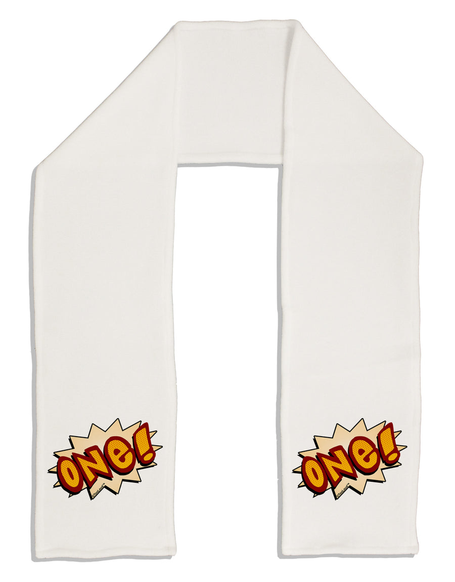 Onomatopoeia One Birthday Adult Fleece 64&#x22; Scarf-TooLoud-White-One-Size-Adult-Davson Sales