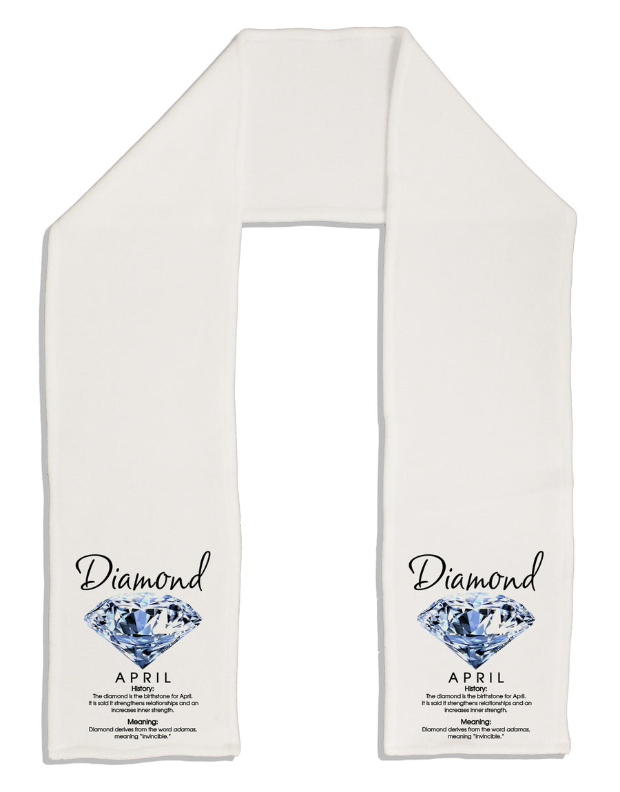 Birthstone Diamond Adult Fleece 64&#x22; Scarf-TooLoud-White-One-Size-Adult-Davson Sales