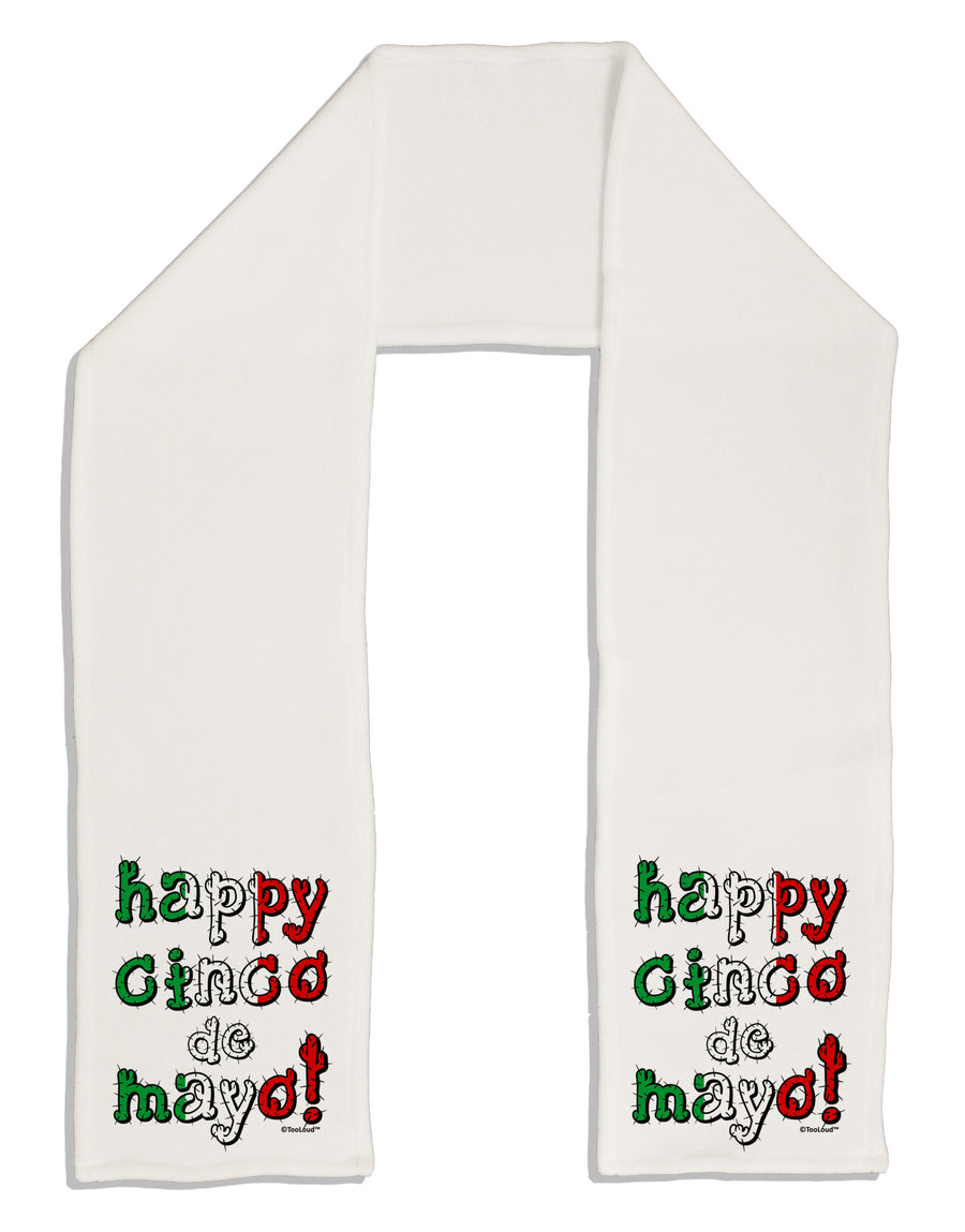 Happy Cinco de Mayo - Cactus Design Adult Fleece 64&#x22; Scarf by TooLoud-TooLoud-White-One-Size-Adult-Davson Sales