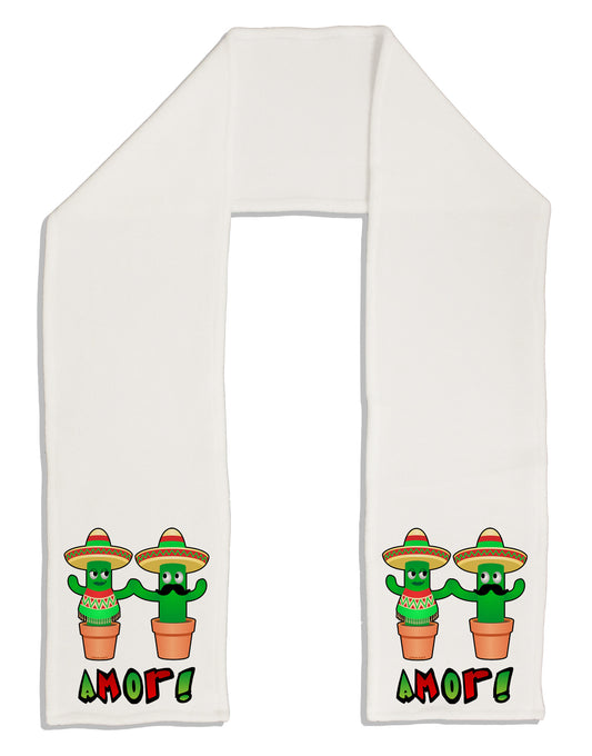 Fiesta Cactus Couple Amor Adult Fleece 64&#x22; Scarf-TooLoud-White-One-Size-Adult-Davson Sales