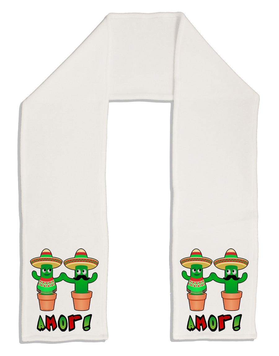 Fiesta Cactus Couple Amor Adult Fleece 64&#x22; Scarf-TooLoud-White-One-Size-Adult-Davson Sales