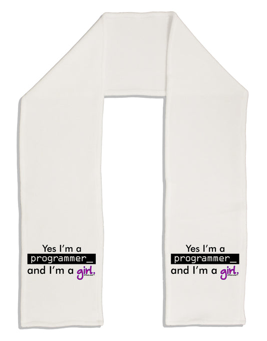 TooLoud Yes I am a Programmer Girl Adult Fleece 64&#x22; Scarf-TooLoud-White-One-Size-Adult-Davson Sales