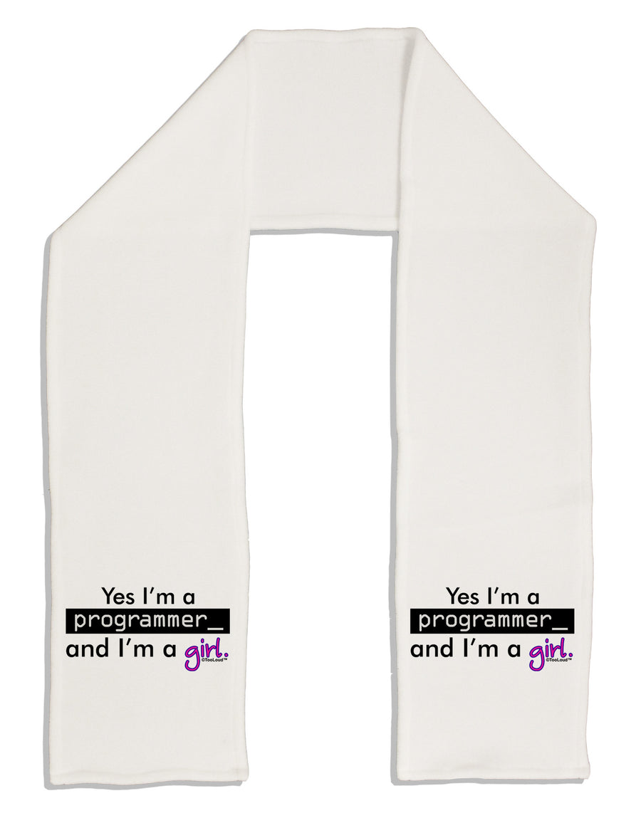 TooLoud Yes I am a Programmer Girl Adult Fleece 64&#x22; Scarf-TooLoud-White-One-Size-Adult-Davson Sales