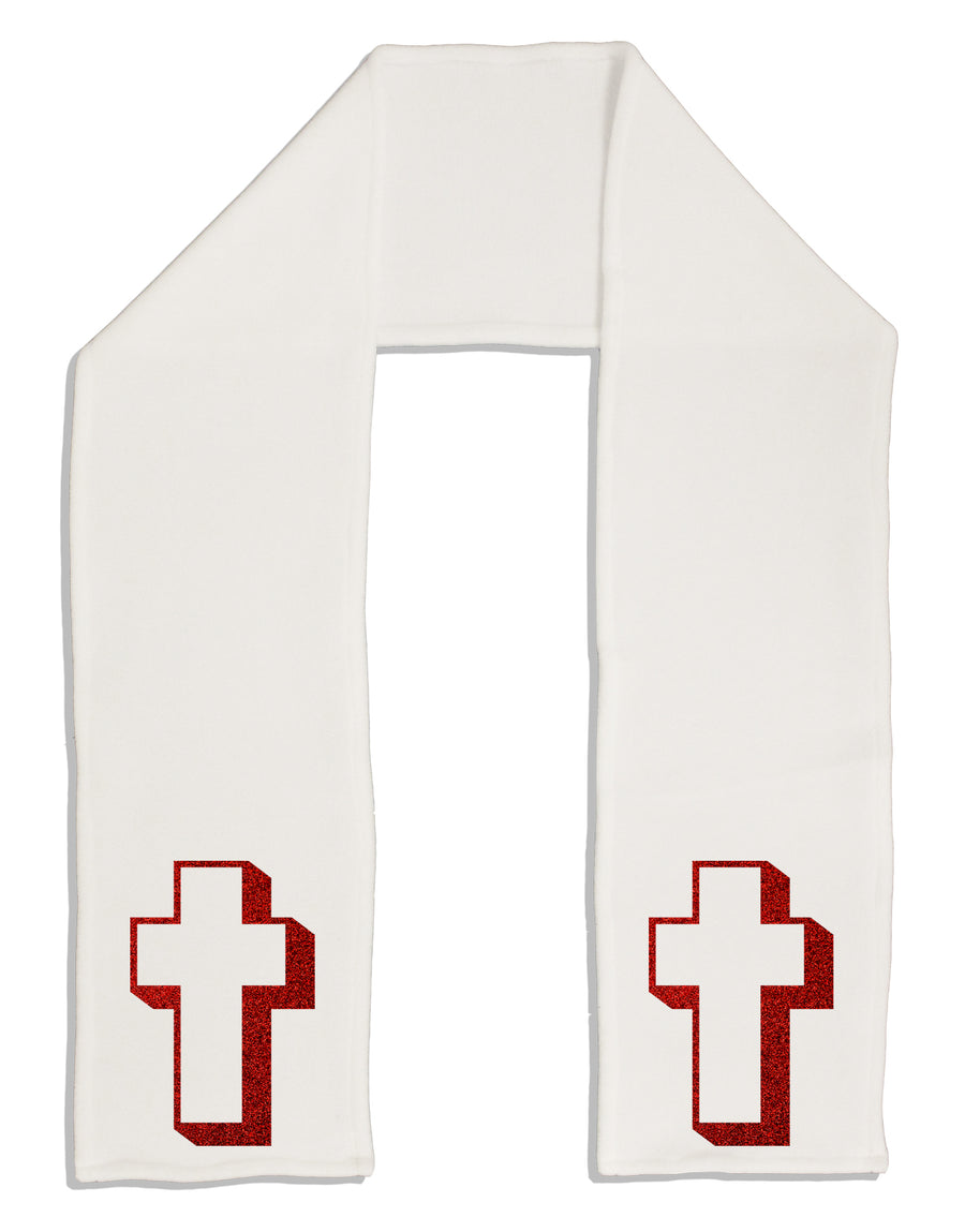 Simple Cross Design Glitter - Red Adult Fleece 64&#x22; Scarf by TooLoud-TooLoud-White-One-Size-Adult-Davson Sales