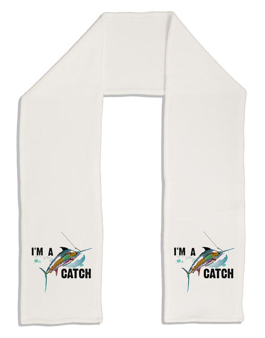 I'm A Catch Swordfish Adult Fleece 64&#x22; Scarf-TooLoud-White-One-Size-Adult-Davson Sales