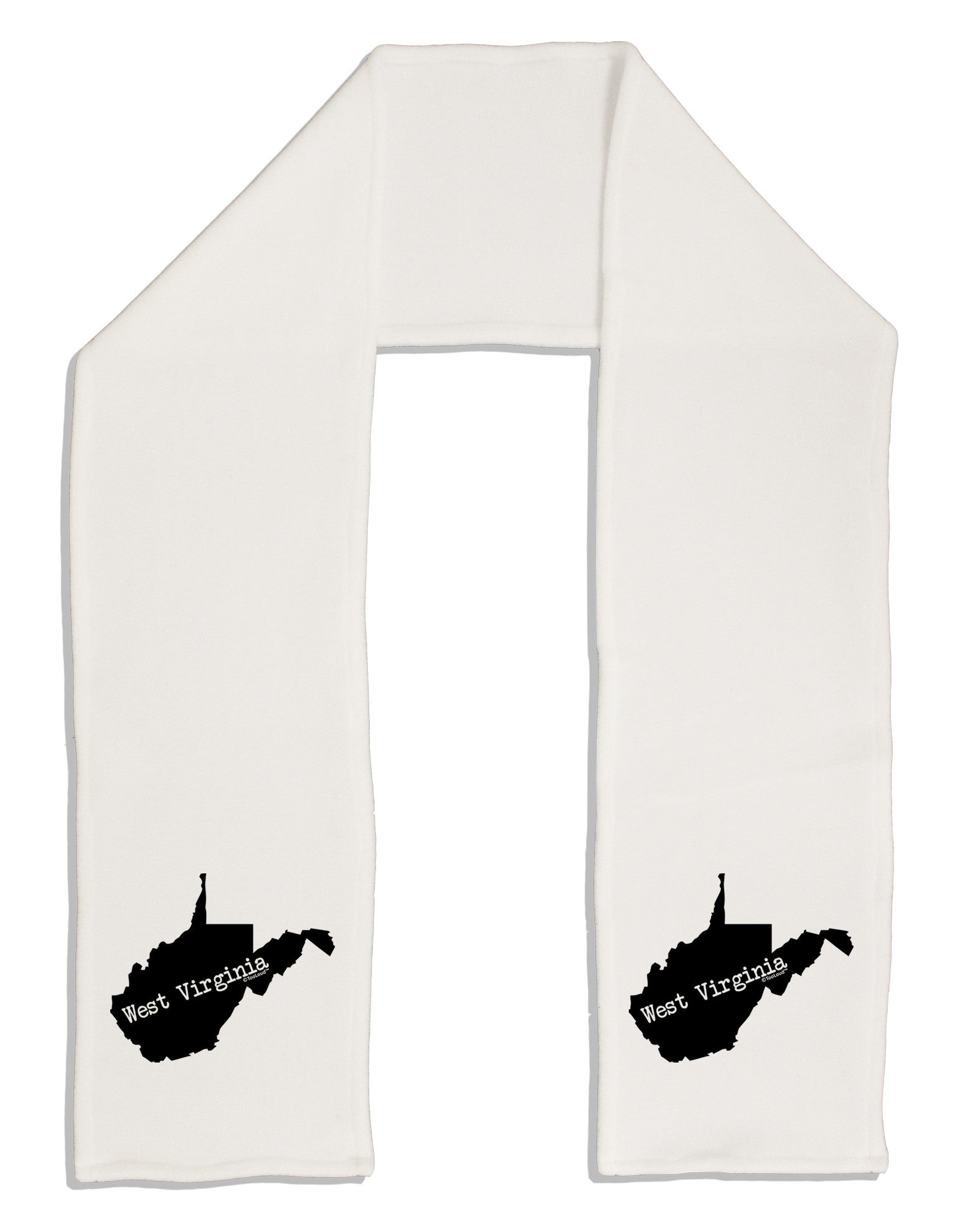 West Virginia - United States Shape Adult Fleece 64&#x22; Scarf-TooLoud-White-One-Size-Adult-Davson Sales