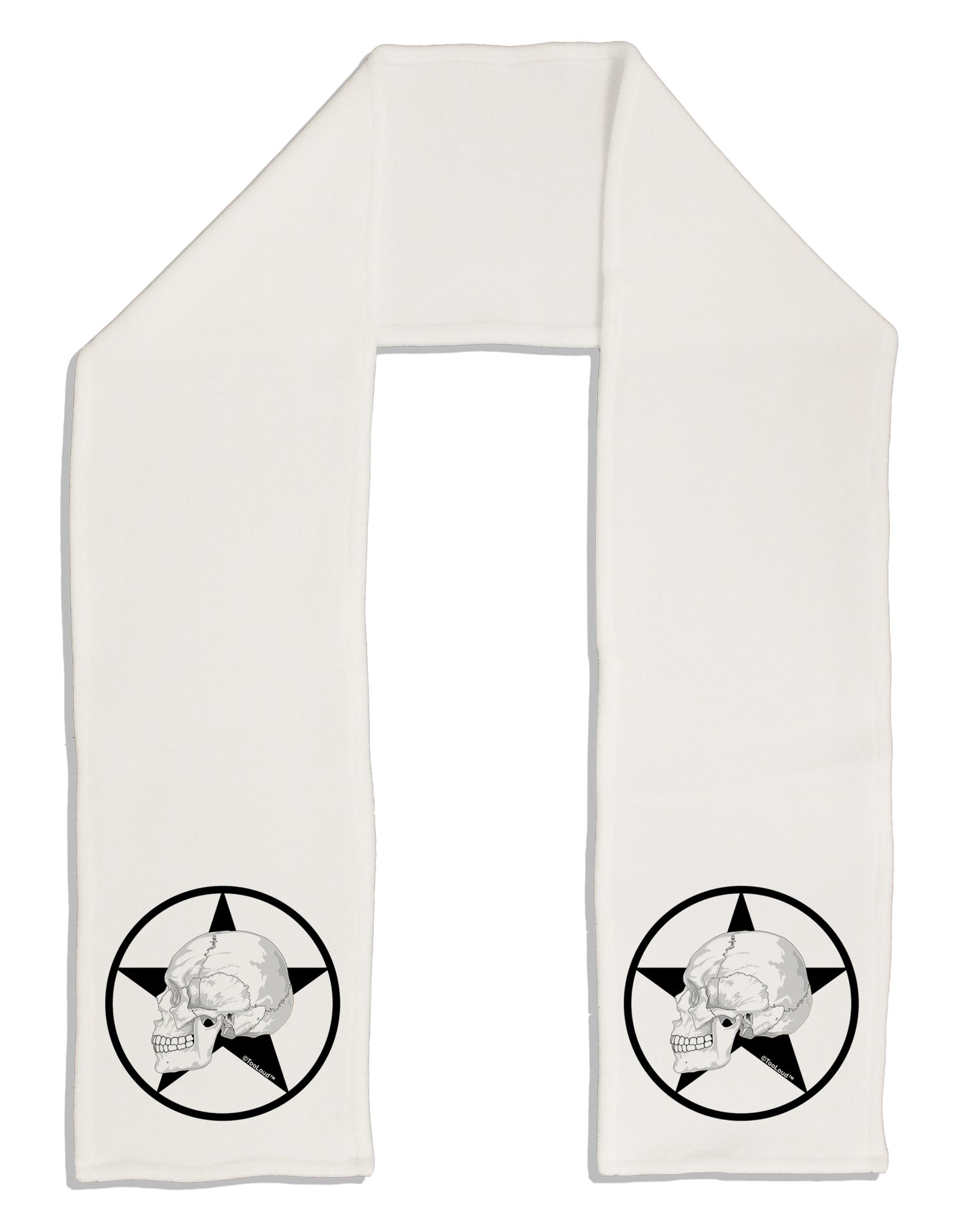 White Skull With Star Adult Fleece 64&#x22; Scarf by TooLoud-TooLoud-White-One-Size-Adult-Davson Sales