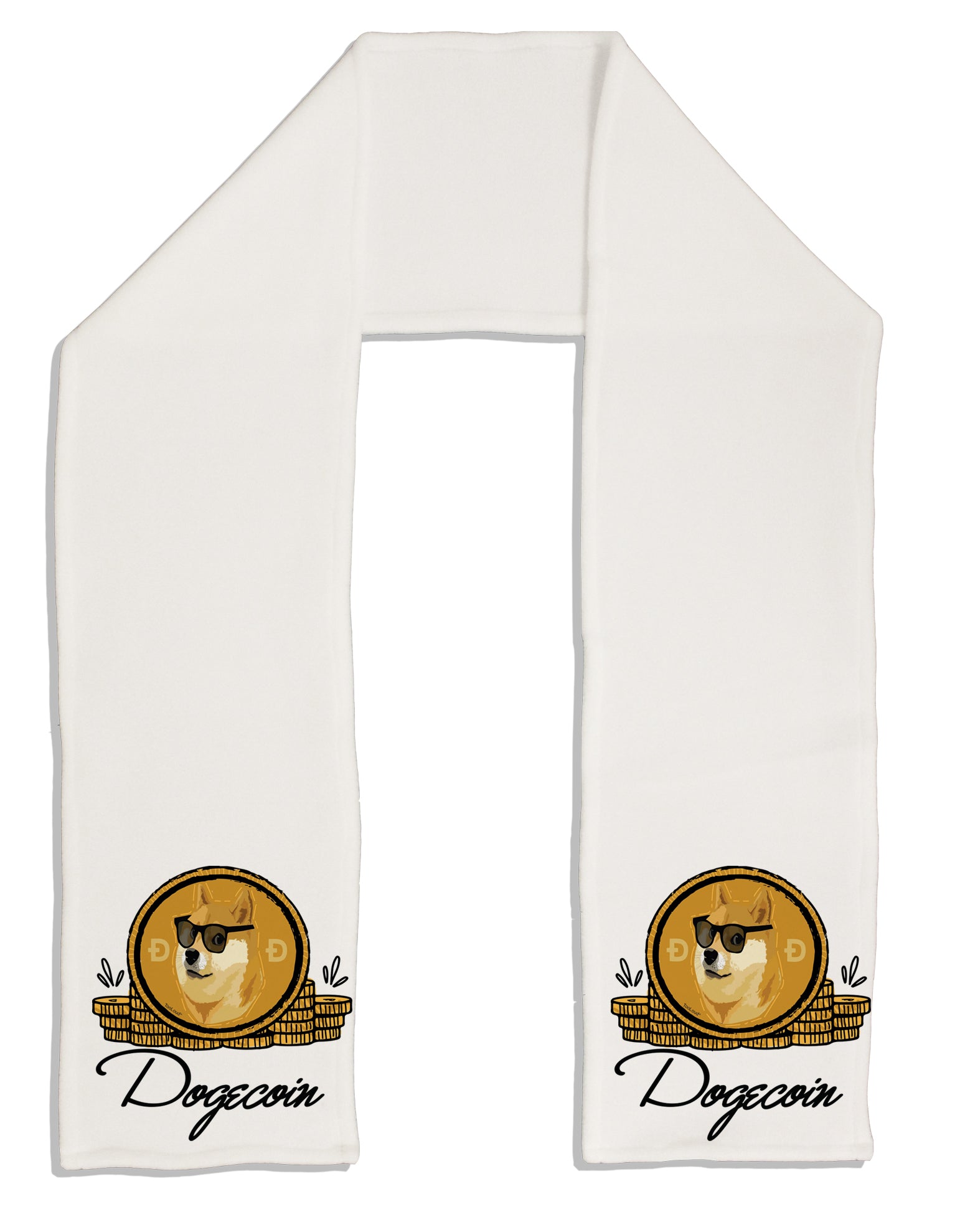 Doge Coins Adult Fleece 64 Inch Scarf-Scarves-TooLoud-White-One-Size-Adult-Davson Sales