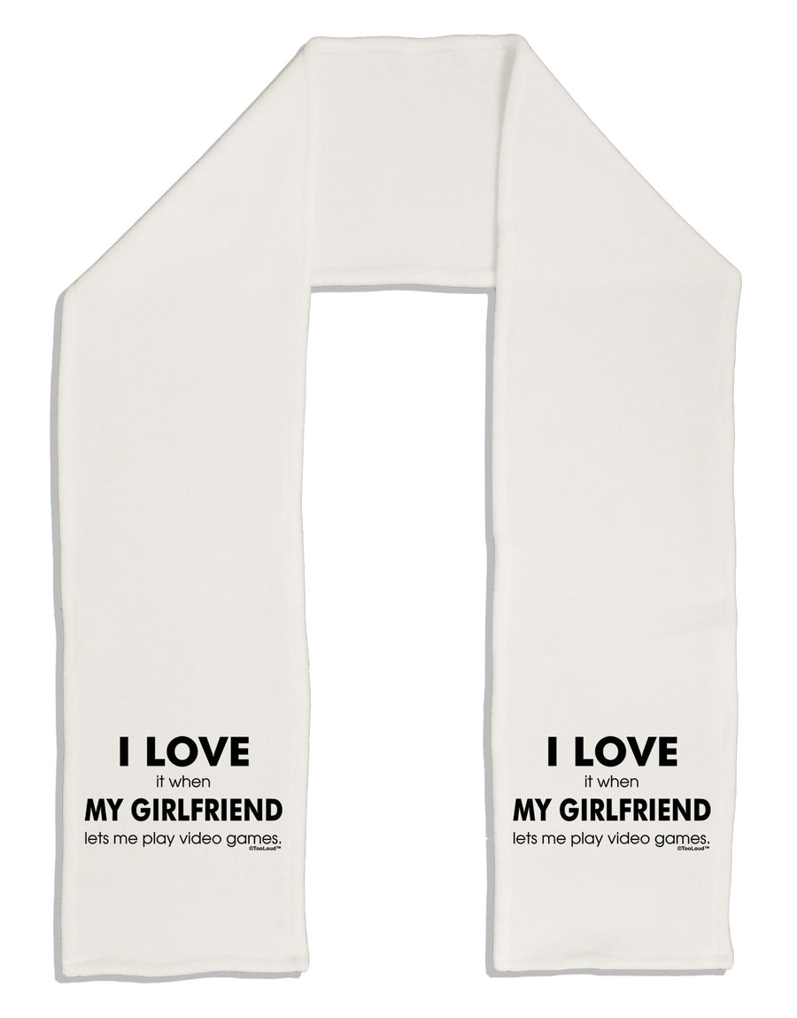 I Love My Girlfriend Videogames Adult Fleece 64&#x22; Scarf-TooLoud-White-One-Size-Adult-Davson Sales