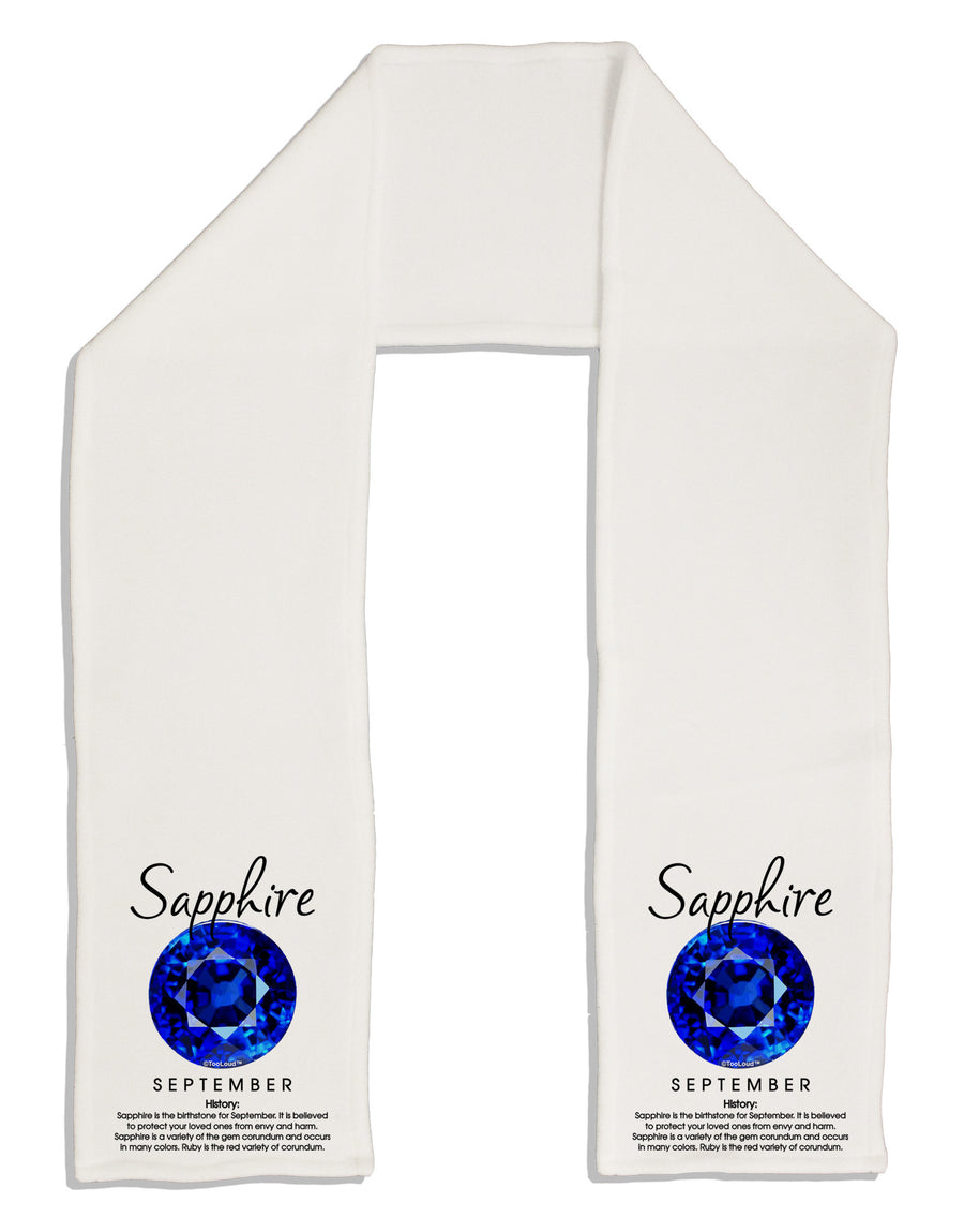 Birthstone Sapphire Adult Fleece 64&#x22; Scarf-TooLoud-White-One-Size-Adult-Davson Sales