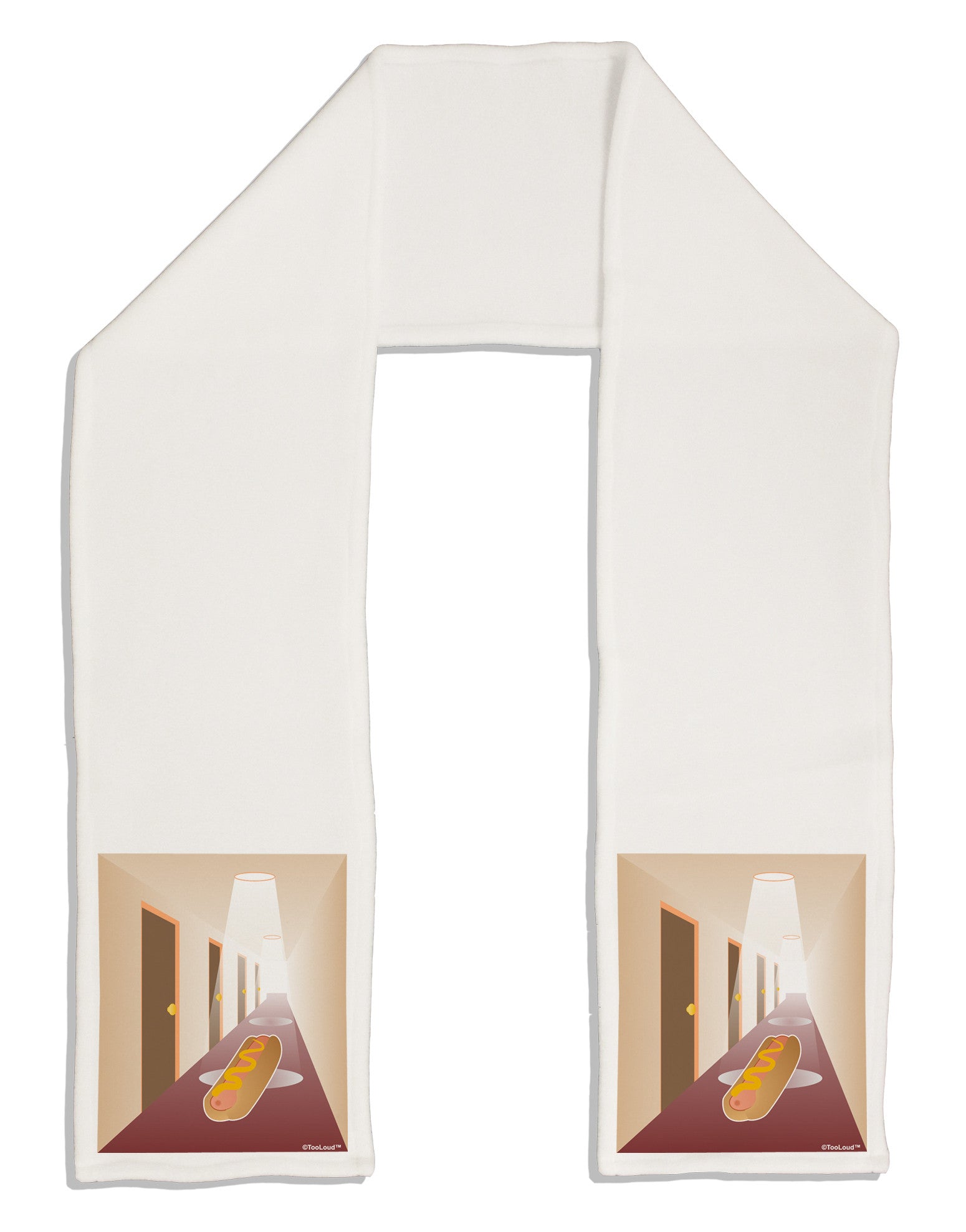 Hotdog in a Hallway Adult Fleece 64&#x22; Scarf-TooLoud-White-One-Size-Adult-Davson Sales
