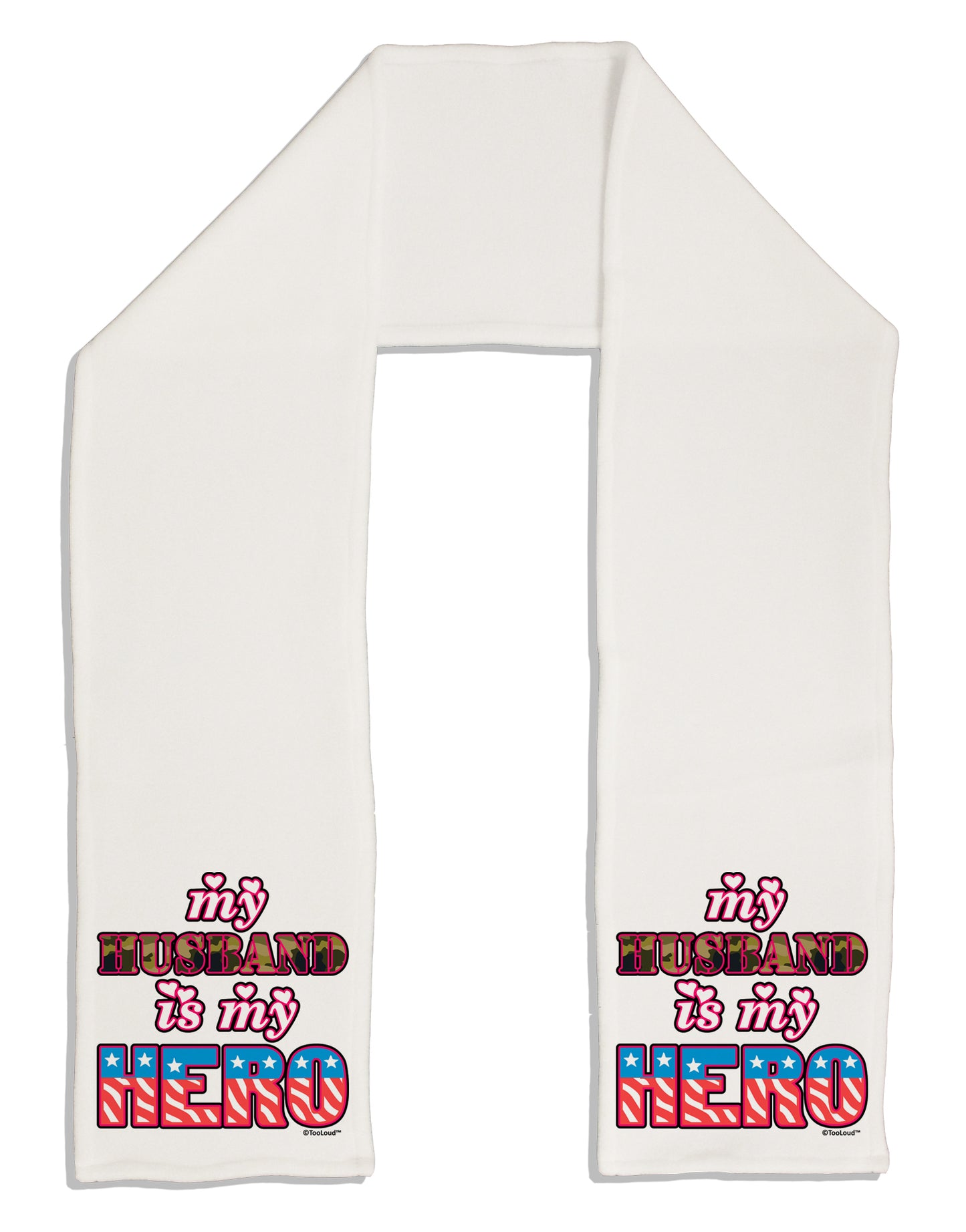 My Husband is My Hero - Armed Forces Adult Fleece 64&#x22; Scarf by TooLoud-TooLoud-White-One-Size-Adult-Davson Sales