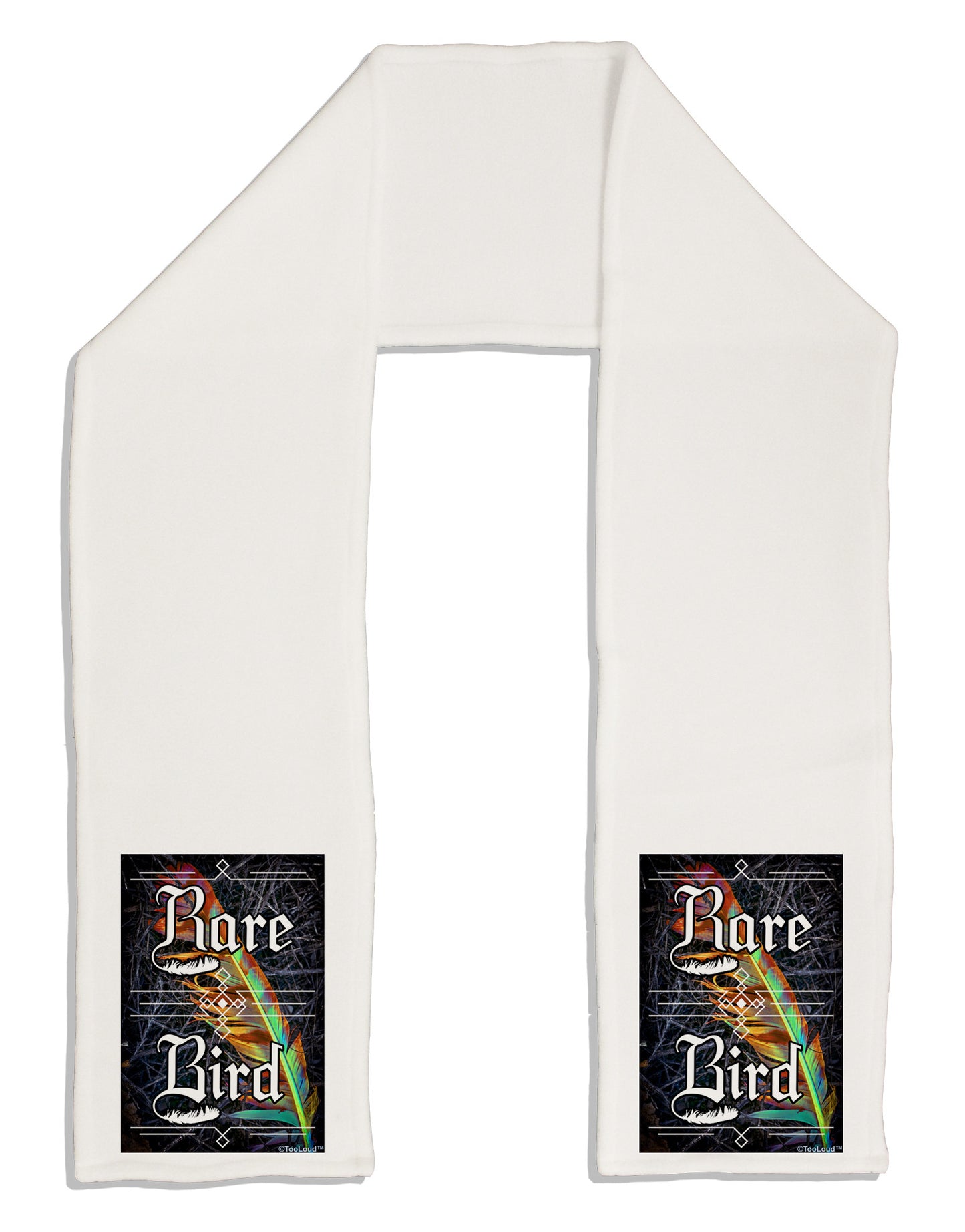 Rare Bird - Colorful Feather Adult Fleece 64&#x22; Scarf-TooLoud-White-One-Size-Adult-Davson Sales