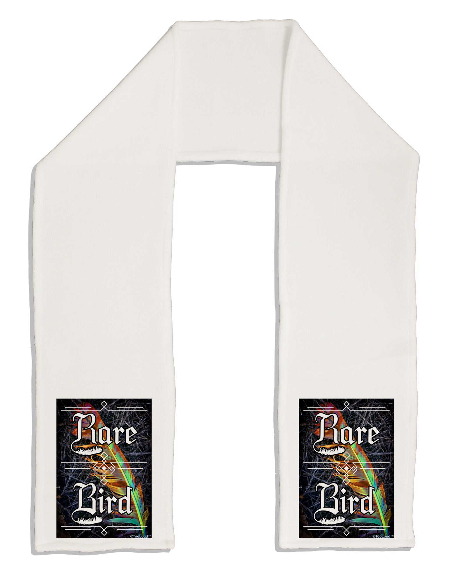 Rare Bird - Colorful Feather Adult Fleece 64&#x22; Scarf-TooLoud-White-One-Size-Adult-Davson Sales
