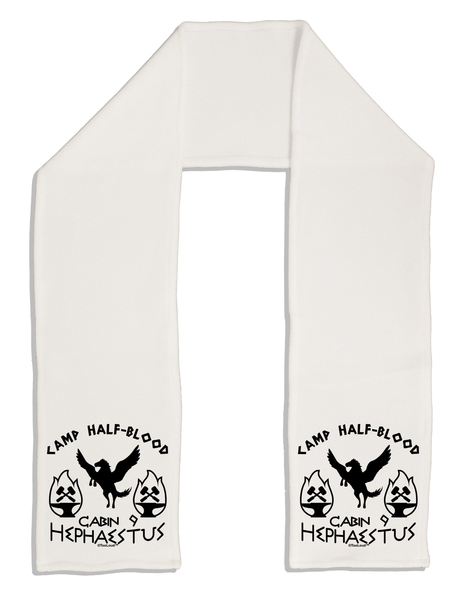 Cabin 9 Hephaestus Half Blood Adult Fleece 64&#x22; Scarf-TooLoud-White-One-Size-Adult-Davson Sales