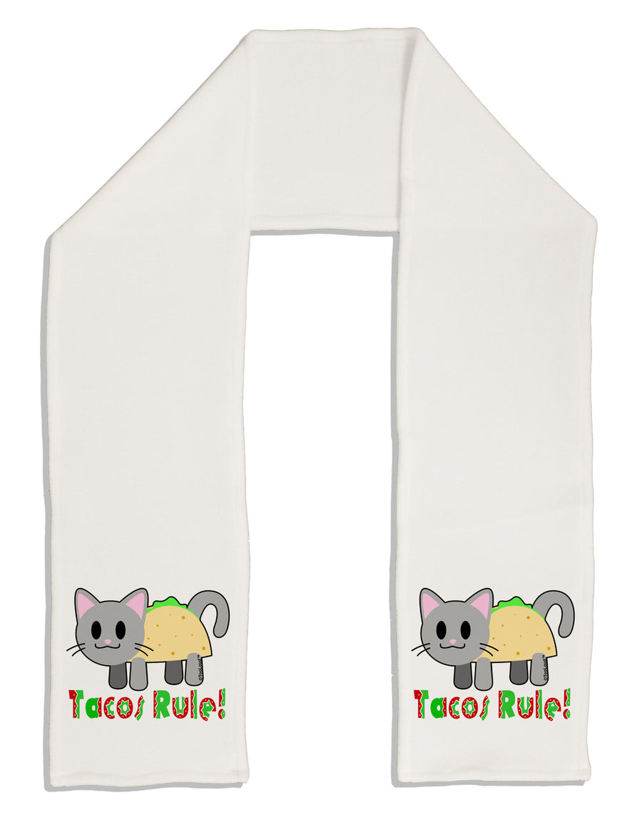 Tacos Rule Taco Cat Design Adult Fleece 64&#x22; Scarf by TooLoud-TooLoud-White-One-Size-Adult-Davson Sales