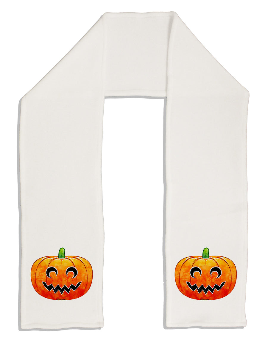 Jack-O-Lantern Watercolor Adult Fleece 64&#x22; Scarf-TooLoud-White-One-Size-Adult-Davson Sales