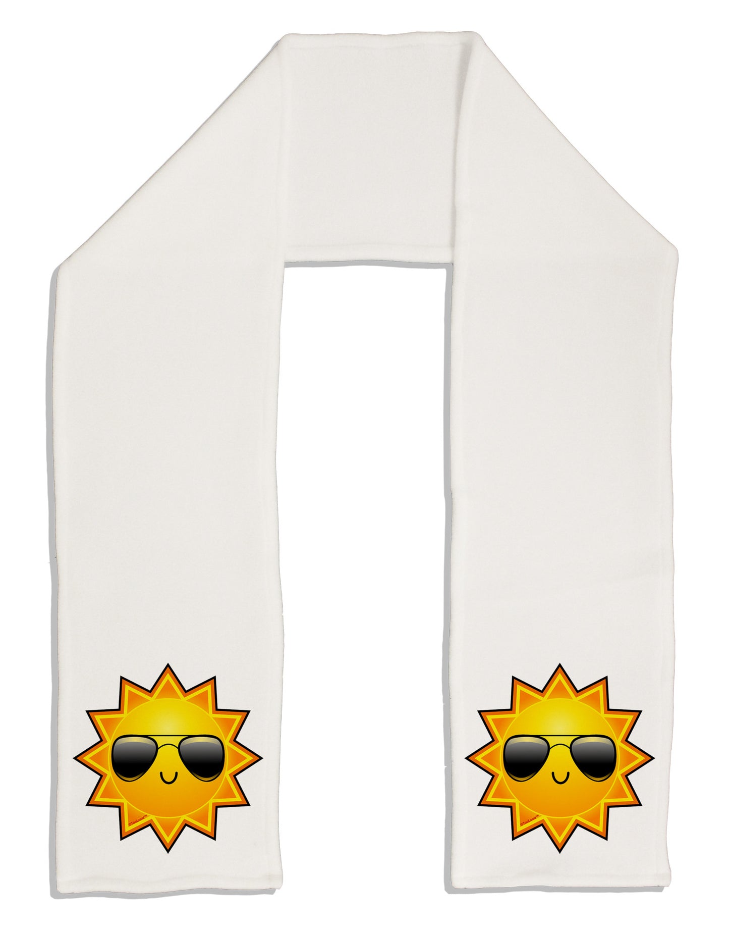 Sun With Sunglasses Adult Fleece 64&#x22; Scarf-TooLoud-White-One-Size-Adult-Davson Sales