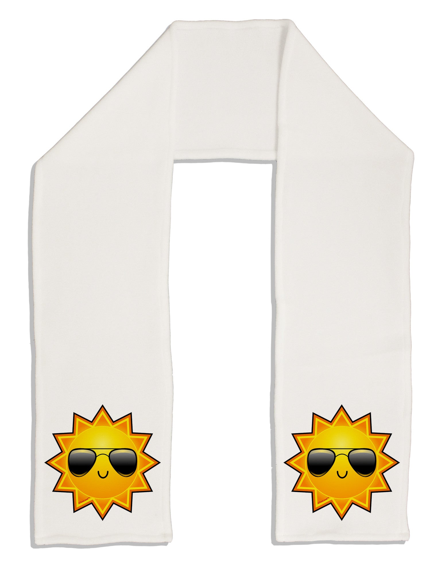 Sun With Sunglasses Adult Fleece 64&#x22; Scarf-TooLoud-White-One-Size-Adult-Davson Sales
